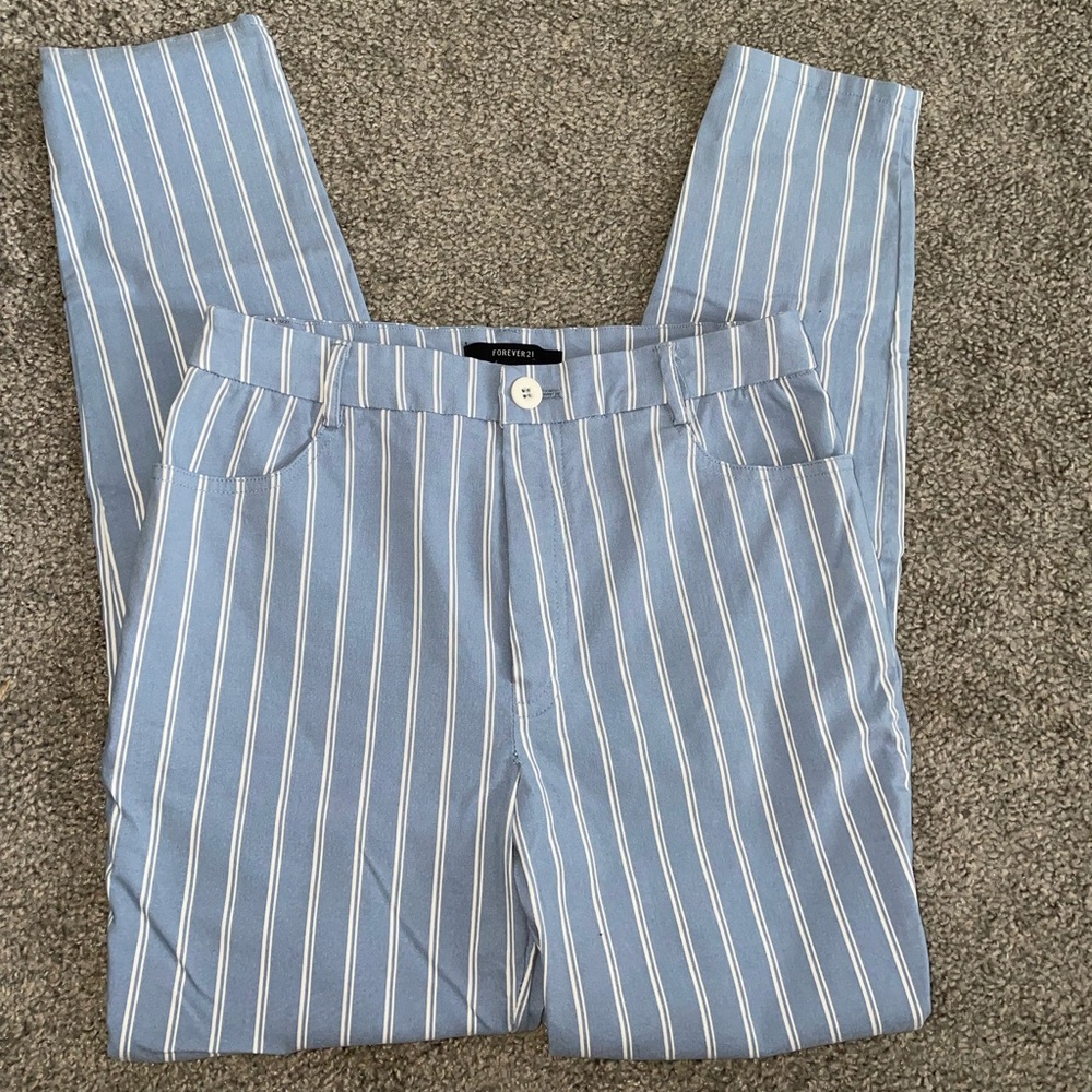 Pinstripe, stretch, straight pant